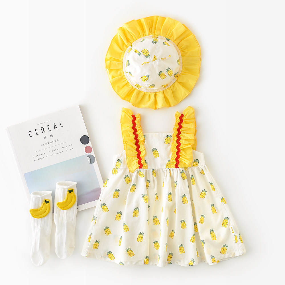 Baby girl skirt summer thin section 0 summer 1 one sling princess dress summer section 1 year old baby girl summer dress one year old