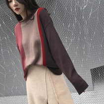  (LAMBO Exclusive)70% MERINO Mercerized wool asymmetrical color sweater