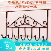 Black bedroom door clothes rack hanging bag wall multifunctional creative seamless door rear adhesive hook hanger nail free door