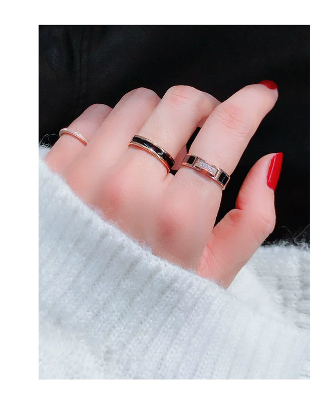 Chỉ số ngón tay titanium vòng thép nữ không phai ngày Hàn Quốc tăng triều vàng net đỏ cá tính đơn giản hoang dã sinh viên vòng nhẫn bạch kim nam