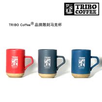 American TRIBO carved hanging ear coffee mug simple ins personality ceramic cup office water Cup Breakfast Cup