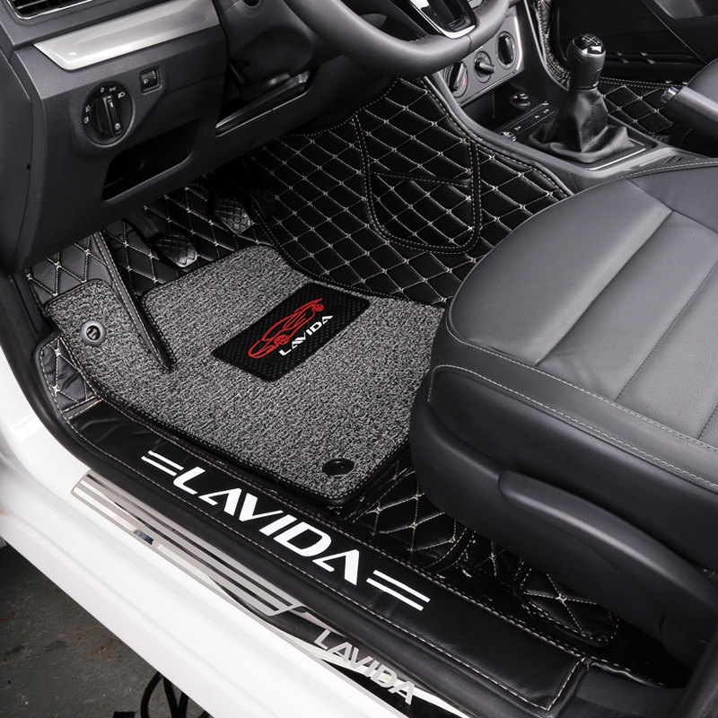 Car foot pads fully enclosed double-layer wire ring detachable foot pad 3D three-dimensional version of Foss Nissan Hyundai Honda