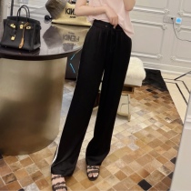 Rubbit2021 early autumn new product acetic acid cold with its own hanging feeling high waist elastic band color color tie casual sweatpants