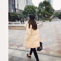 Rubber chic 2020 warm winter high-grade fox fur collar white goose down medium and long down jacket 2 colors