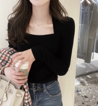 RUBBIT2022 Spring Summer New Temperament Sexy Explicit slim ~ Lulu Lock Bones Long Sleeve Knitted Blouse Women Beat