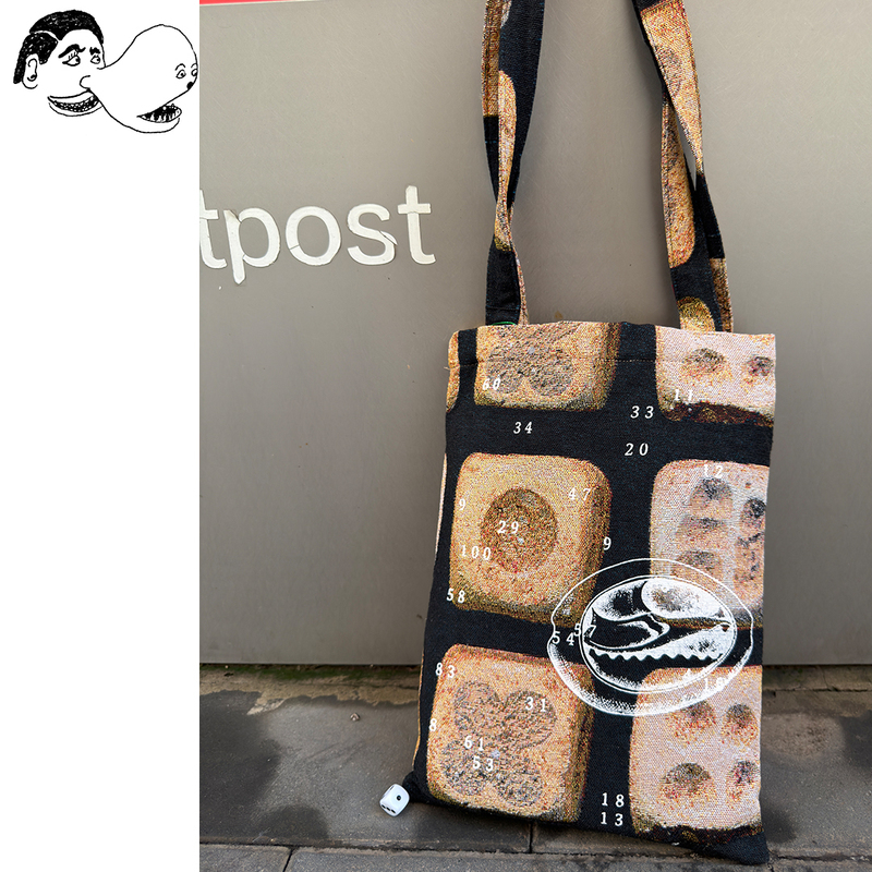 (in Stock) Postpost Chance Dice and Probability Jacquard Woven Shoulder Tote Bag Small Size