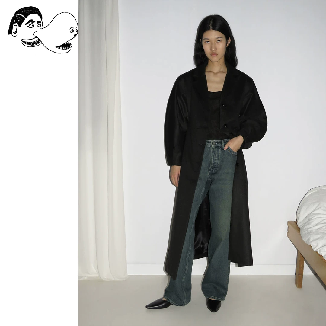 (Распродано) Пост официальный агент Paloma Wool темно‑хаки пальто из шерсти