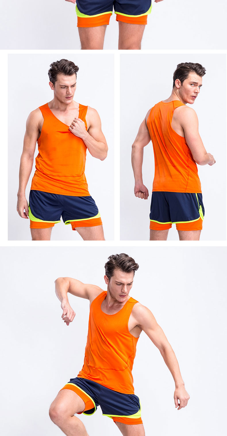 Vest nam thể dục thể thao kéo dài Slim nam theo dõi và lĩnh vực chạy bộ quần áo quần nhanh khô quần áo vest áo tanktop