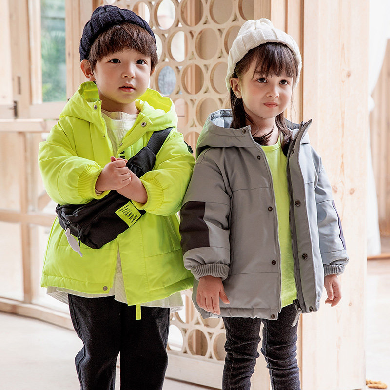 Children's winter down clothes men's 2021 new foreign gentresses Korean version loose women's Han version Winter children's clothing