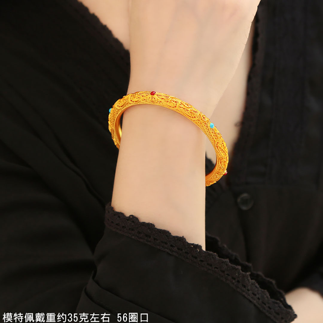 古法黄金花丝珐琅烤漆手镯：传统工艺与现代审美的完美融合--淘宝好物网