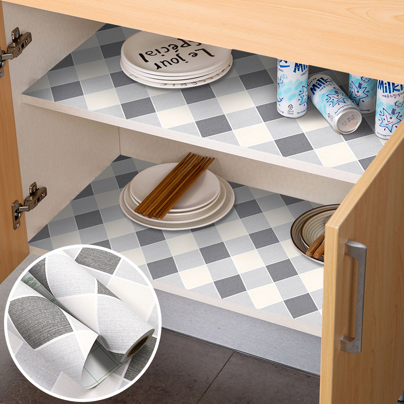 Cabinet pad paper drawer waterproof moisture-proof mat Household kitchen oil-proof sticker Wardrobe sub-shop film self-adhesive shoe cabinet dust-proof