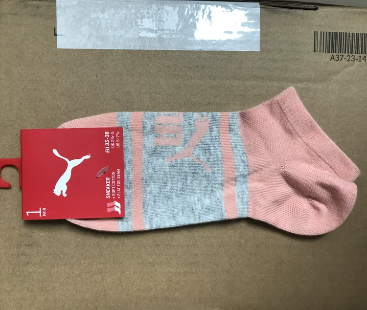 Tủ giày Binguo Hummer Puma nam nữ mùa xuân và mùa thu thể thao cơ bản và giải trí trong phần ống mỏng vớ một đôi - Vớ thể thao