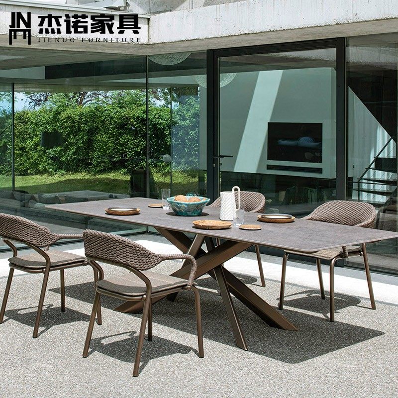 Nordic Outdoor Dining Table & Chairs Casual Balcony Creative Patio Minima Fujii Chair Three Combined Outdoor Open-air Furniture