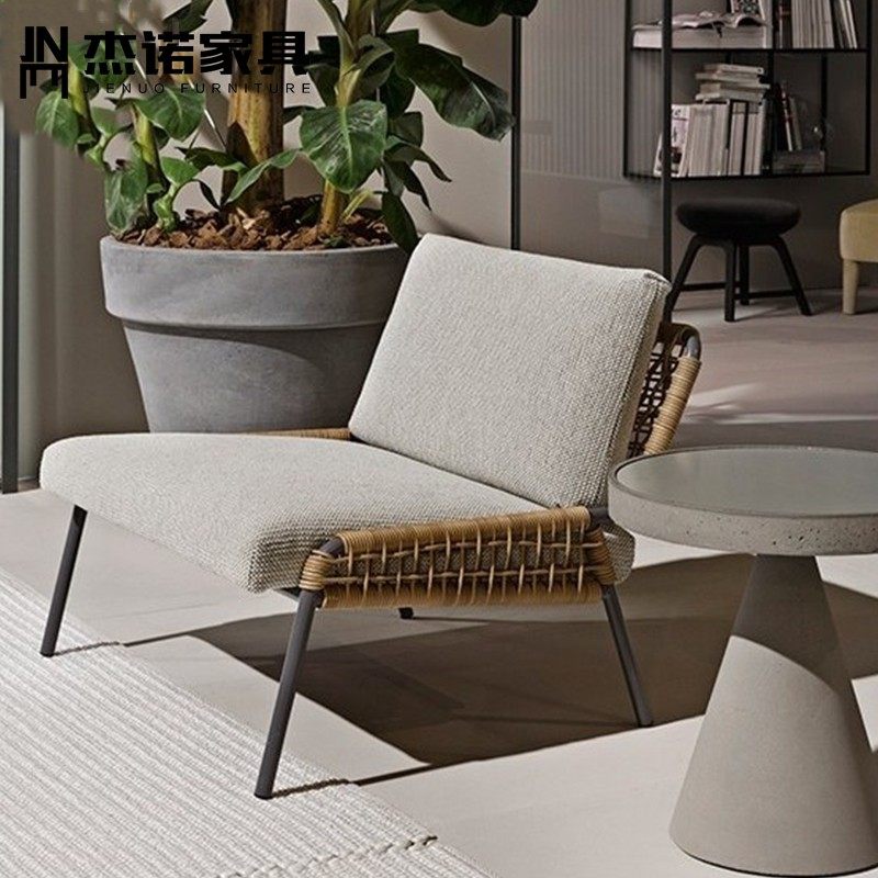 Nordic rattan imitation rattan outdoor leisure chair outdoor balcony garden courtyard sample house display center rattan chair balcony open air