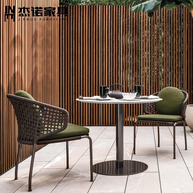 Nordic Leisure Terrace Outdoor Terrace Garden Patio Outdoor Furniture Table and chairs Composition rattan chair tea table Three sets-Taobao