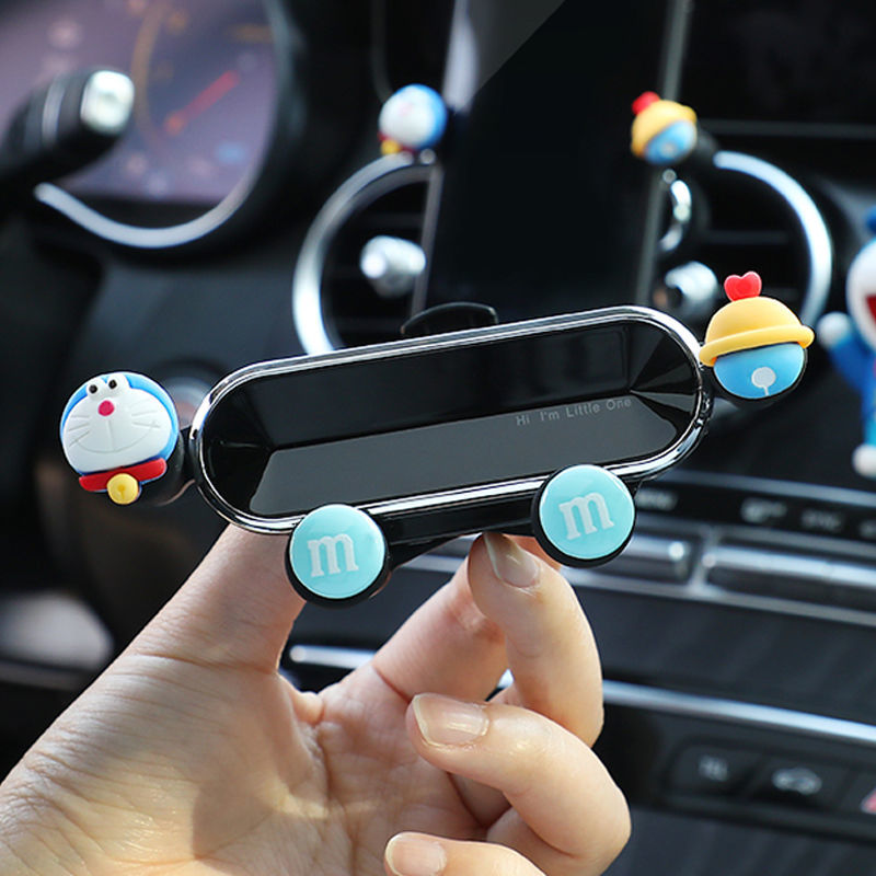 Vehicular cartoon mobile phone holder Doraemon A dream steam car air outlet car in-car navigation fixed decoration supplies