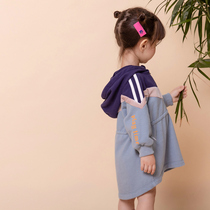 komi girl sweater spring long baby children Foreign style cotton baby 2021 New hooded coat tide