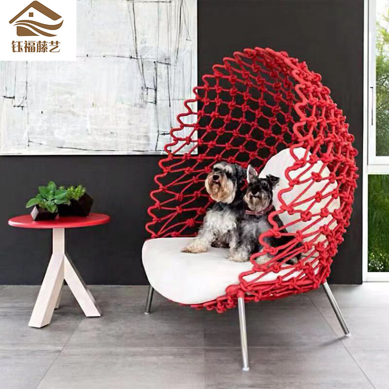 Egg-shaped outdoor sofa designer creative model room rattan chair sofa garden villa living room table and chair rattan furniture