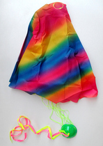 Childrens parent-child fun hand-thrown parachute Outdoor sports park toy monochrome parachute with light 2