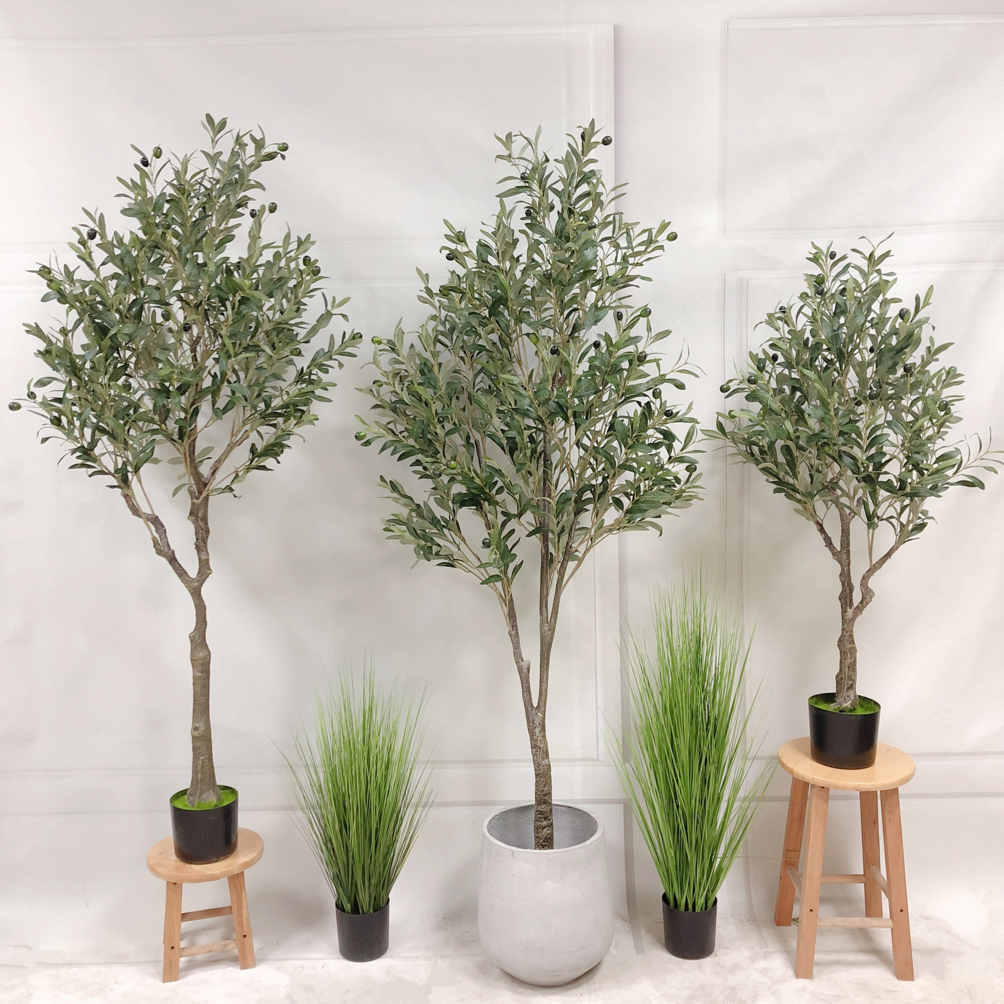 Nordic Ins Wind Imitation Real Fake Plant Olive Grove Green Planting Potted Clothing Shop Swing Piece Large Room Intranet Red Trim-Taobao