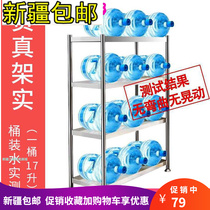 Xinjiang shelving ground floor multilayer stainless steel shelving kitchen supplies Home containing microwave oven shelving