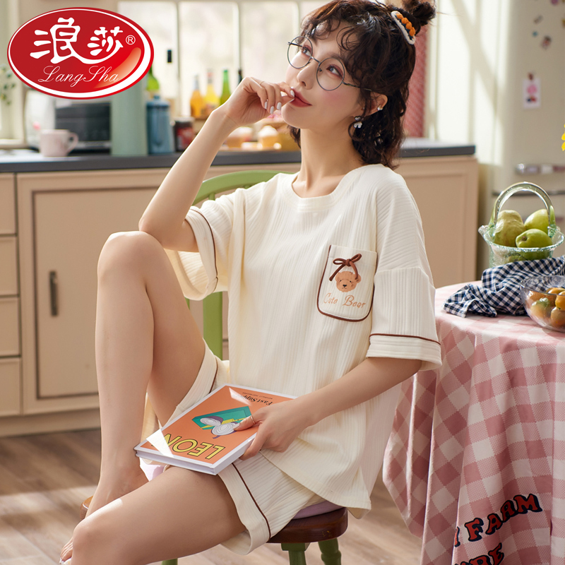 Romana 2022 New Sleepwear Women's Summer Thin cotton short sleeves Two-style suit Summer less ladies' home clothes
