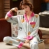 áo thun adidas nữ Bộ đồ ngủ cotton lụa của phụ nữ mùa xuân, mùa thu và mùa hè dài tay áo nịt lụa cotton lụa mỏng phục vụ tại nhà kích thước lớn rayon phù hợp với học sinh phong cách công chúa áo thun nữ tay lỡ Áo phông