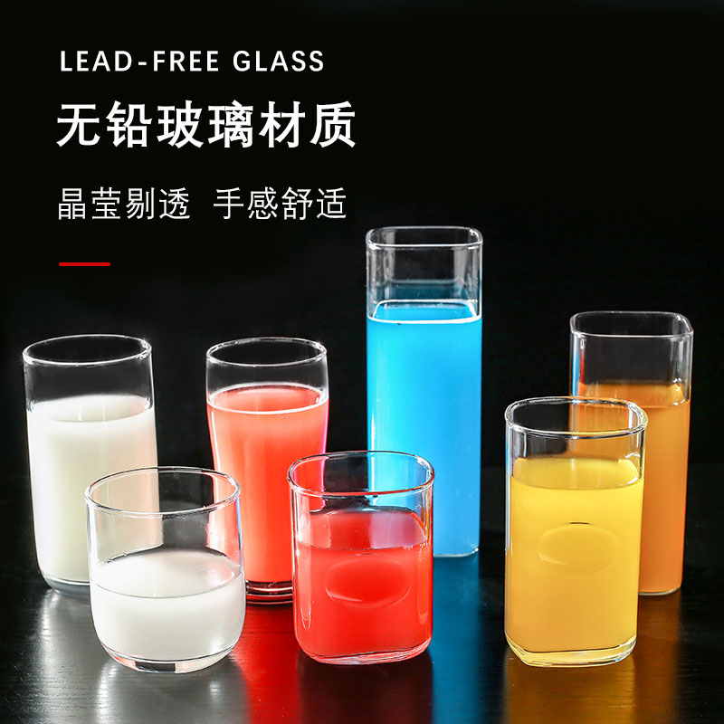 Light Thin Quadrilateral Cup Brief Glass Cup Bubble Wine Glass Cocktail Glasses Nordic Network Red Cold Drinking Cup