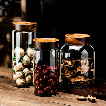 High borosilicate glass tea sealed kitchen household food grade storage bottle nuts, dried fruits and coffee beans moisture-proof storage