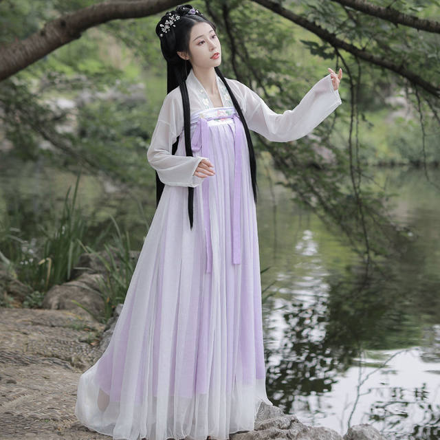 ເຄື່ອງ​ນຸ່ງ​ປະ​ຈໍາ​ວັນ Hanfu ຂອງ​ນັກ​ສຶກ​ສາ​ນຸ່ງ​ເສື້ອ Tang ຫຸ້ມ​ຫນ້າ​ເອິກ elegant ຂອງ​ແມ່​ຍິງ​ສິ້ນ Han ອົງ​ປະ​ກອບ​ຂອງ​ຈີນ​ຂອງ​ແທ້​ຈິງ