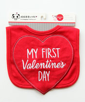 Foreign trade export terry cloth three-dimensional Valentines Day clover saliva towel bib food meal pocket saliva pocket saliva shoulder