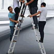 Thickened Lu alloy telescopic ladder household folding 2 3 5 meters herringles engineering shelf triangle escalator stairs