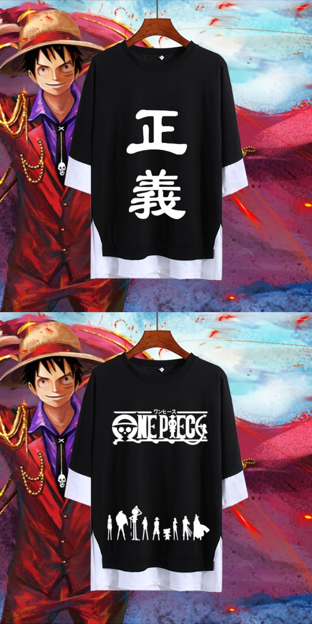 Anime ngoại vi đội trưởng Mũ rơm Luffy áo thun nam và nữ tay áo ngắn Hải lý phim hoạt hình công chúa cô gái quần áo tuổi teen - Carton / Hoạt hình liên quan hình dán bts