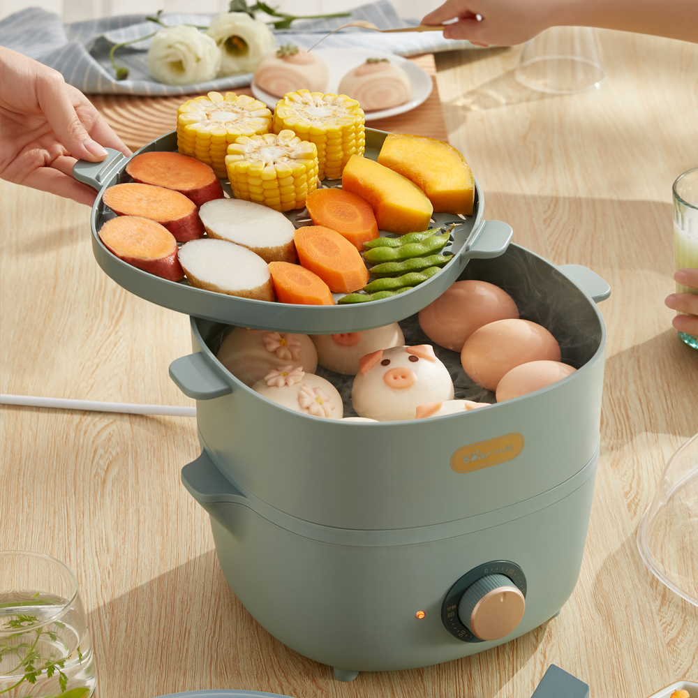 Bear electric steamer Household double-layer large-capacity electric steamer Electric steamer automatic power-off small breakfast machine Multi-function
