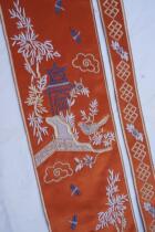 New Chinese embroidery lace curtain cushion Hanfu decorative edge Classical pavilions and pavilions flowers and birds zero cut