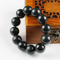 Juntao jade Xinjiang Hetian Jade black jade beads bracelet natural Hetian jade men and womens hand string