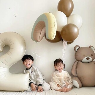 Ins style retro cute cartoon matte bear balloon