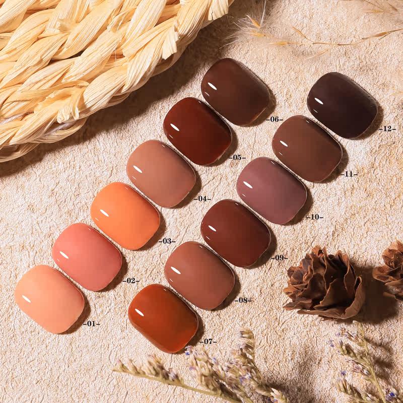 Warm brown caramel nail shop special nail polish glue autumn and winter 2022 new popular color wine red coffee milk tea