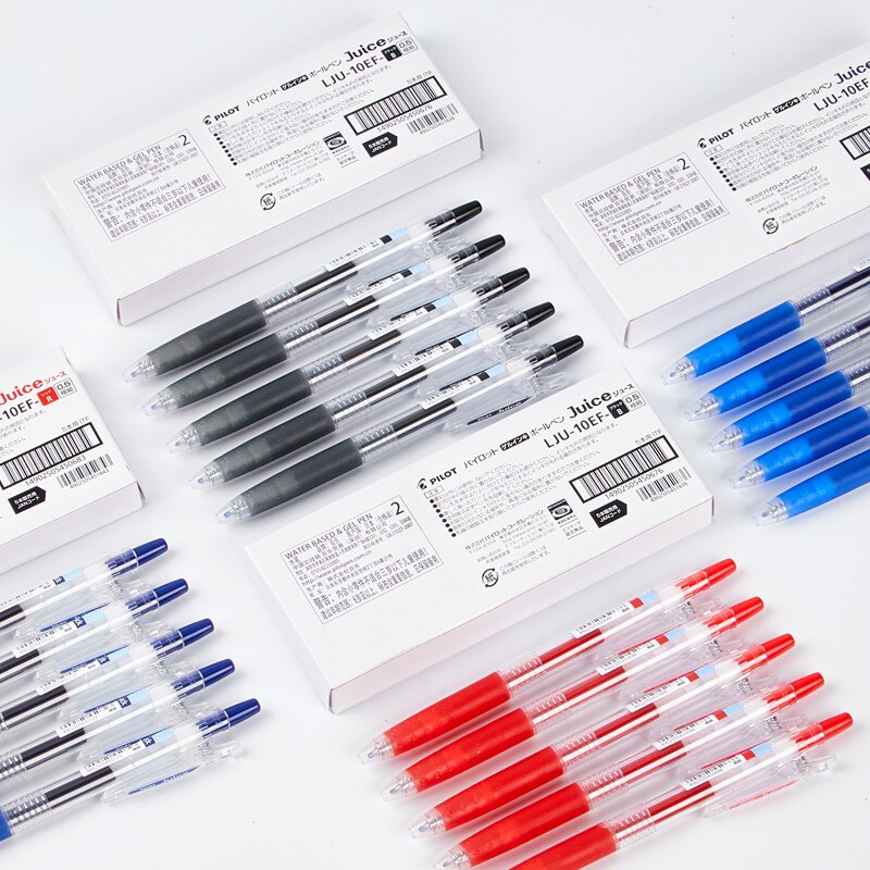 Japan Pilot Juice Pen 0.5mm Retractable Gel Pen Full Box 0.38 Quick-Drying Pen Refill Lju-10Ef Student Exam Practice Special Black Official Flagship Store