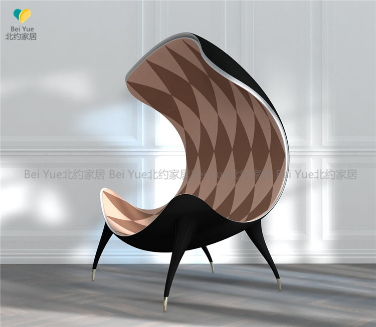 NATO Art Glass Fiberglass Ballet chair Egg chair Modern Red Chair Hotel Lobby High Background Chair