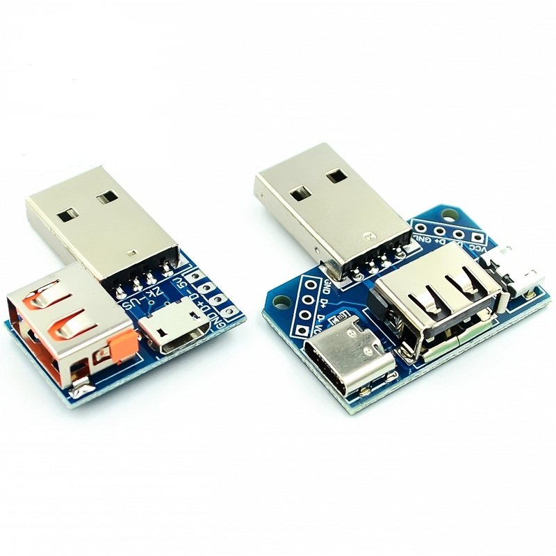 USB转接板 公头转母头 micro Type-C 4P 2.54mm直插USB4