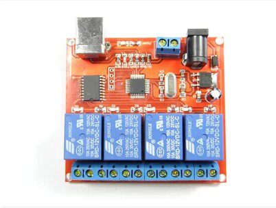 新款 4路 12V 电脑USB控制开关 免驱继电器模块 PC 智能控制器