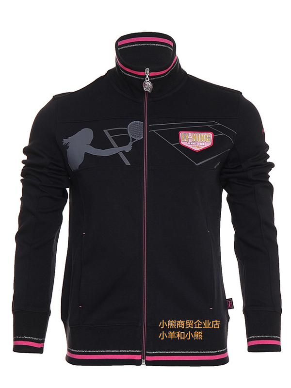 Awde184-3 Old Label Li Ning Women's Sports Sweatshirt Jacket Black Cardigan Spring and Autumn Tennis Series S/M Size