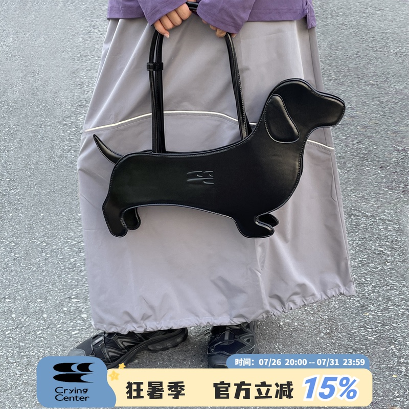 Cryingcenter Dachshund Single-Shoulder Handbag Creative and Cute Crying Center