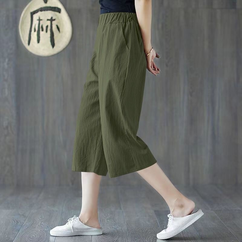 Clearance Sale Cotton and Linen Capri Pants for Women, Summer Thin Style, Plus Size Casual Straight-Leg Pants, Petite Linen Wide-Leg Mid-Length Pants Clearance Sale Cotton and Linen Capri Pants for Women, Summer Thin Style, Plus Size Casual Straight-Leg Pants, Petite Linen Wide-Leg Mid-Length Pants