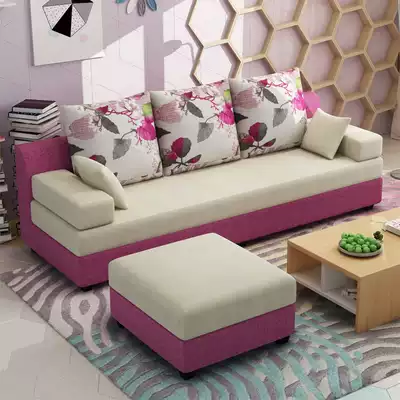 小户型布艺沙发客厅组合简约出租房特价便宜3 1 8米长三人布沙发