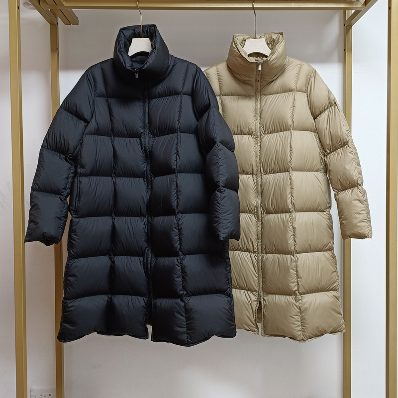 Special Clearance Sale【Jiangnan】Authentic Real Shot Cut-Label Winter Style Stand Collar Loose Mid-Length Goose down Jacket for Women