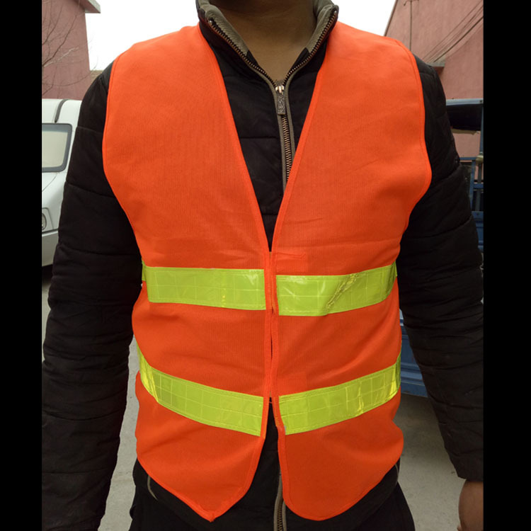 Dệt kim vải phản quang vest có thể được in cam phản quang vest trang web huỳnh quang quần áo vệ sinh phản chiếu vest áo len thu đông
