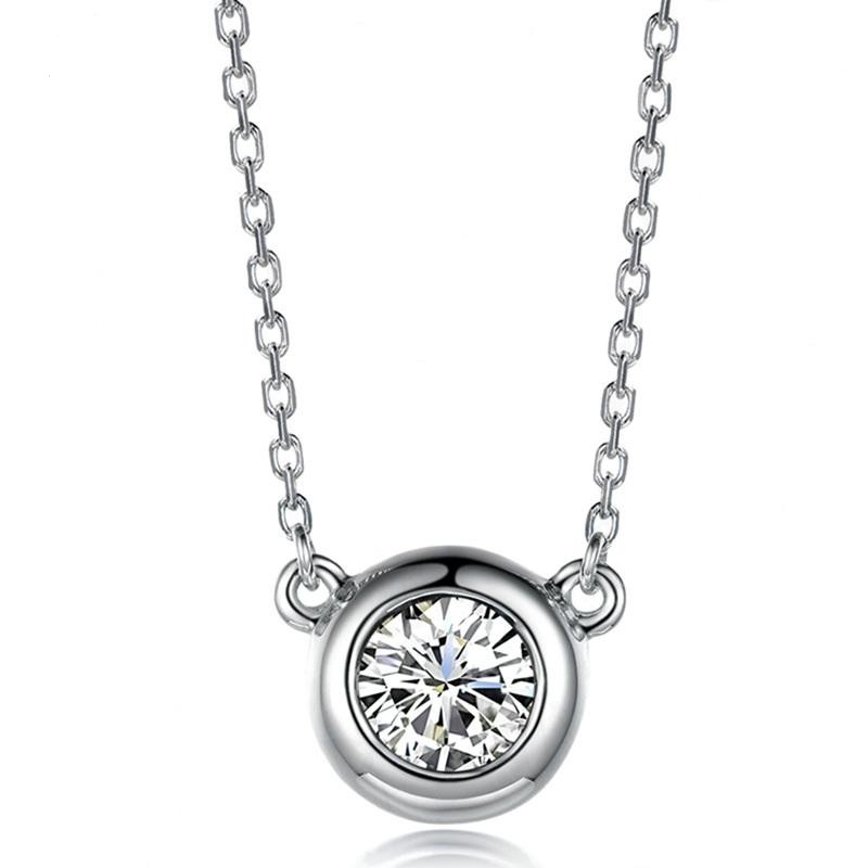 18K Gold Rose Gold Diamond Necklace Pendant Lock Bone Chain Diamond Pendant Single Drill