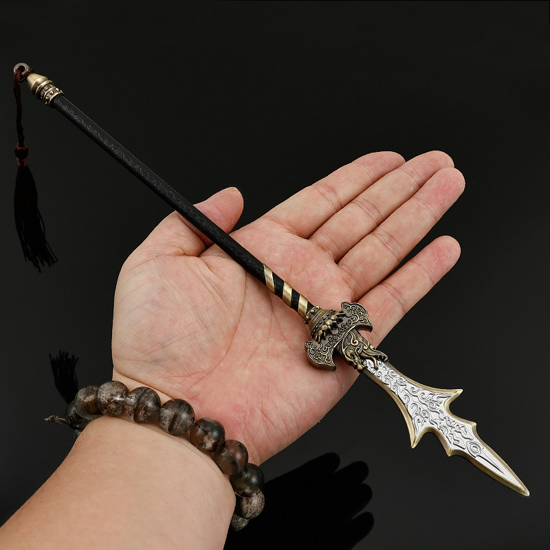 黑神话孙悟空兵器二郎显圣真君杨戬三尖两刃刀金属模型摆件手办_游戏_